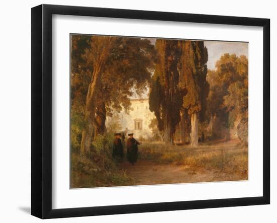 The Monastery Garden, after 1857-Oswald Achenbach-Framed Giclee Print