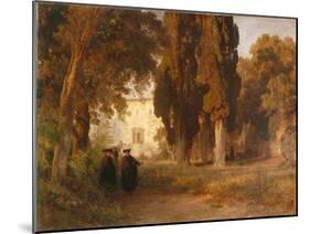 The Monastery Garden, after 1857-Oswald Achenbach-Mounted Giclee Print