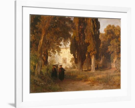 The Monastery Garden, after 1857-Oswald Achenbach-Framed Giclee Print