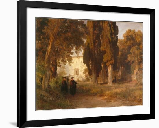 The Monastery Garden, after 1857-Oswald Achenbach-Framed Giclee Print