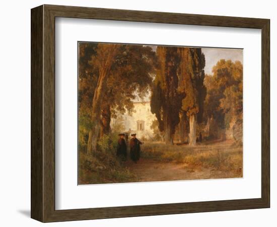 The Monastery Garden, after 1857-Oswald Achenbach-Framed Giclee Print