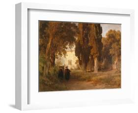 The Monastery Garden, after 1857-Oswald Achenbach-Framed Giclee Print