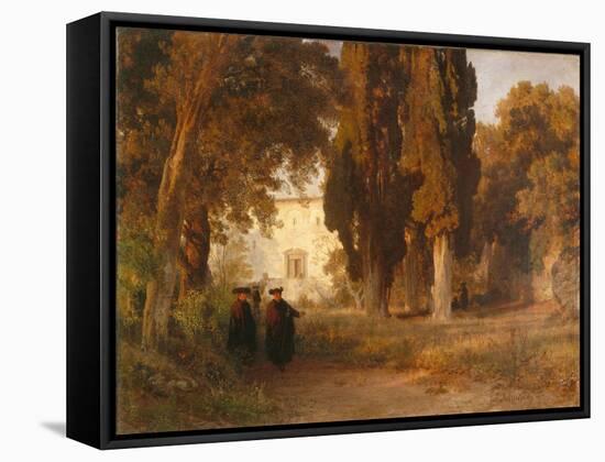 The Monastery Garden, after 1857-Oswald Achenbach-Framed Stretched Canvas