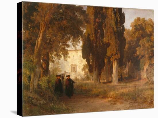 The Monastery Garden, after 1857-Oswald Achenbach-Stretched Canvas