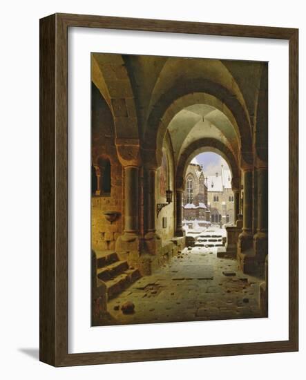 The Monastery Gate in Winter, 1840-Carl Georg Adolph Hasenpflug-Framed Giclee Print