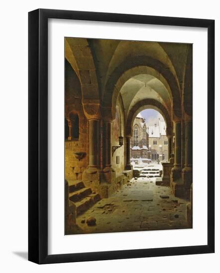 The Monastery Gate in Winter, 1840-Carl Georg Adolph Hasenpflug-Framed Giclee Print