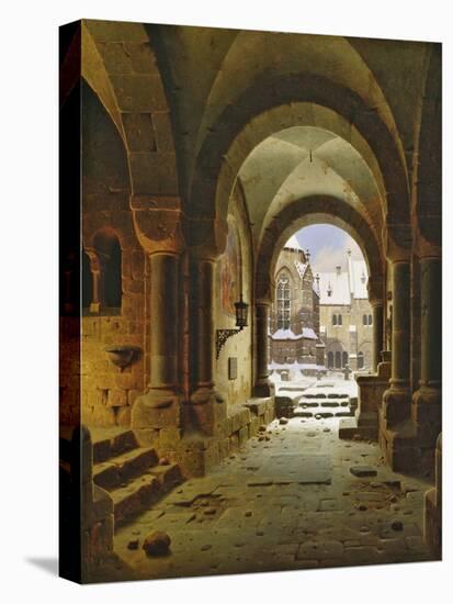 The Monastery Gate in Winter, 1840-Carl Georg Adolph Hasenpflug-Stretched Canvas