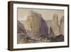 The Monastery of Meteora (Watercolour and Bodycolour on Grey-Blue Laid Paper)-Edward Lear-Framed Giclee Print