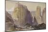 The Monastery of Meteora (Watercolour and Bodycolour on Grey-Blue Laid Paper)-Edward Lear-Mounted Giclee Print