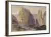 The Monastery of Meteora (Watercolour and Bodycolour on Grey-Blue Laid Paper)-Edward Lear-Framed Giclee Print