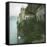 The Monastery of Santa Catarina Del Sasso on the Edge of Lago Maggiore-Leon, Levy et Fils-Framed Stretched Canvas