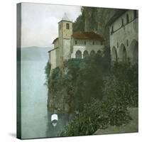 The Monastery of Santa Catarina Del Sasso on the Edge of Lago Maggiore-Leon, Levy et Fils-Stretched Canvas