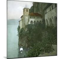 The Monastery of Santa Catarina Del Sasso on the Edge of Lago Maggiore-Leon, Levy et Fils-Mounted Photographic Print