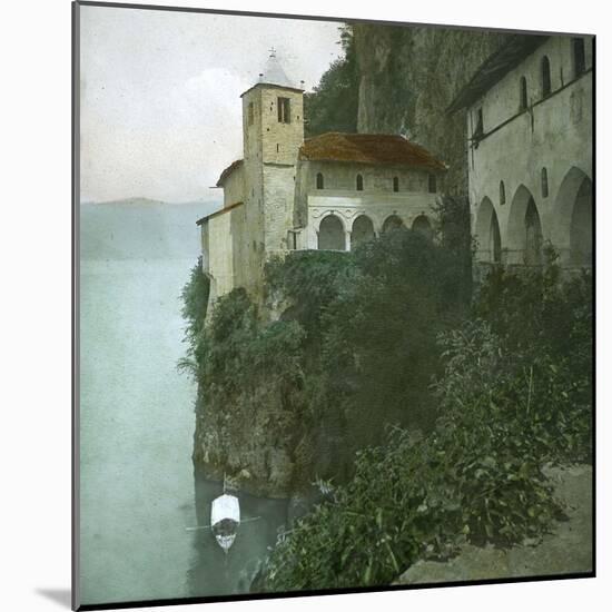 The Monastery of Santa Catarina Del Sasso on the Edge of Lago Maggiore-Leon, Levy et Fils-Mounted Photographic Print