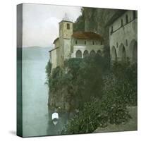 The Monastery of Santa Catarina Del Sasso on the Edge of Lago Maggiore-Leon, Levy et Fils-Stretched Canvas