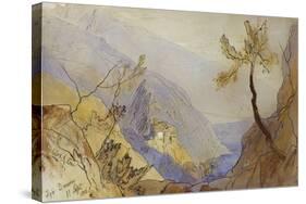 The Monastery of St. Dionysius, Mount Athos-Edward Lear-Stretched Canvas
