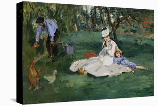 The Monet Family in Their Garden at Argenteuil, 1874-Edouard Manet-Stretched Canvas