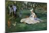 The Monet Family in Their Garden at Argenteuil, 1874-Edouard Manet-Mounted Giclee Print