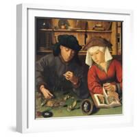 The Money Lender and His Wife, 1514-Quentin Metsys-Framed Giclee Print