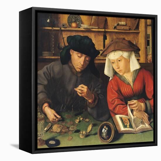 The Money Lender and His Wife, 1514-Quentin Metsys-Framed Stretched Canvas