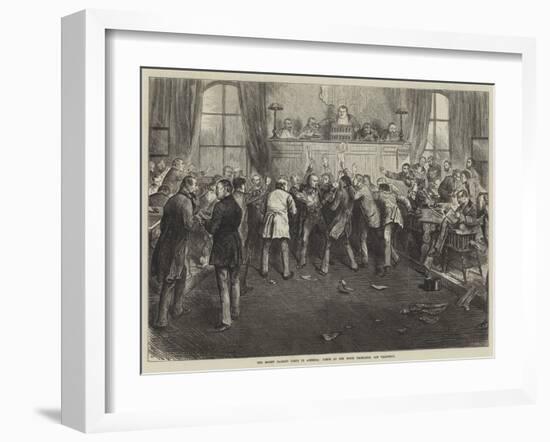 The Money Market Panic in America, Scene at the Stock Exchange, San Francisco-Frederick Barnard-Framed Giclee Print