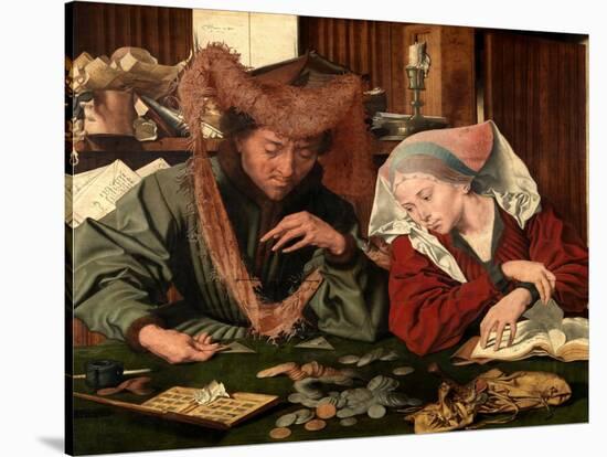 The Moneychanger and His Wife, 1539-Marianus Van Reymerswaele-Stretched Canvas
