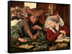 The Moneychanger and His Wife, 1539-Marianus Van Reymerswaele-Framed Stretched Canvas