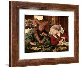 The Moneychanger and His Wife, 1539-Marianus Van Reymerswaele-Framed Giclee Print