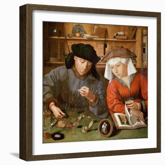 The Moneylender and His Wife-Quentin Massys-Framed Giclee Print