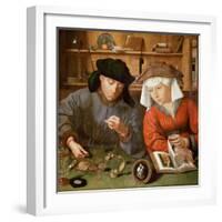 The Moneylender and His Wife-Quentin Massys-Framed Giclee Print