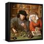 The Moneylender and His Wife-Quentin Massys-Framed Stretched Canvas