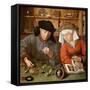 The Moneylender and His Wife-Quentin Massys-Framed Stretched Canvas