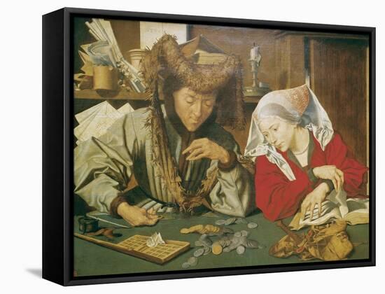 The Moneylender and His Wife-Marinus Van Reymerswaele-Framed Stretched Canvas