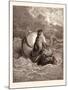 The Monkey and the Dolphin-Gustave Dore-Mounted Giclee Print