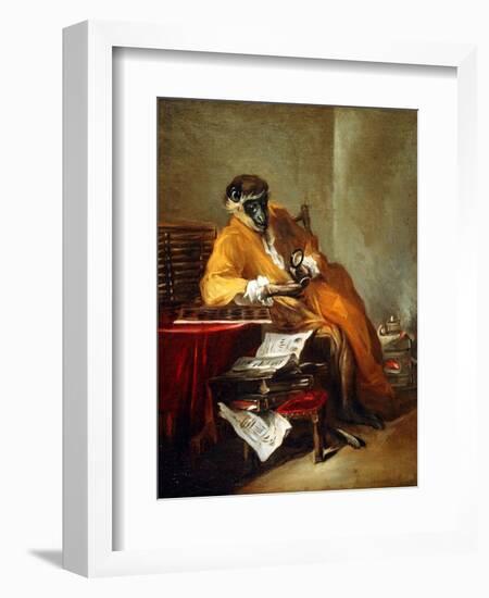 The Monkey Antiquarian, after 1740-Jean-Baptiste Simeon Chardin-Framed Giclee Print