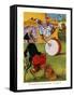 The Monkey Beat The Bass Drum-Elmer Rache-Framed Stretched Canvas