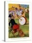 The Monkey Beat The Bass Drum-Elmer Rache-Stretched Canvas