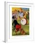 The Monkey Beat The Bass Drum-Elmer Rache-Framed Art Print