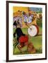 The Monkey Beat The Bass Drum-Elmer Rache-Framed Art Print