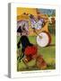 The Monkey Beat The Bass Drum-Elmer Rache-Stretched Canvas