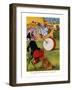 The Monkey Beat The Bass Drum-Elmer Rache-Framed Art Print