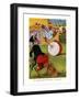 The Monkey Beat The Bass Drum-Elmer Rache-Framed Art Print