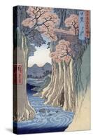 The Monkey Bridge in the Kai Province, from the Series Rokuju-Yoshu Meisho Zue-Ando Hiroshige-Stretched Canvas