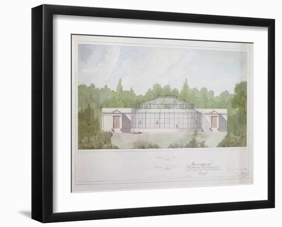 The Monkey House at the Jardin Des Plantes in Paris, 1835 (Ink and W/C on Paper)-null-Framed Giclee Print