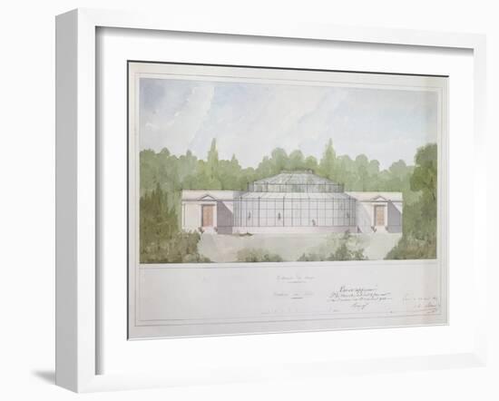 The Monkey House at the Jardin Des Plantes in Paris, 1835 (Ink and W/C on Paper)-null-Framed Giclee Print