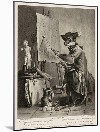 The Monkey Painter, 1743-Pierre-Louis de Surugue-Mounted Giclee Print