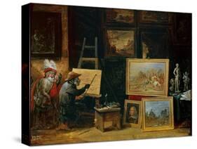 The Monkey Painter, 1805-David the Younger Teniers-Stretched Canvas