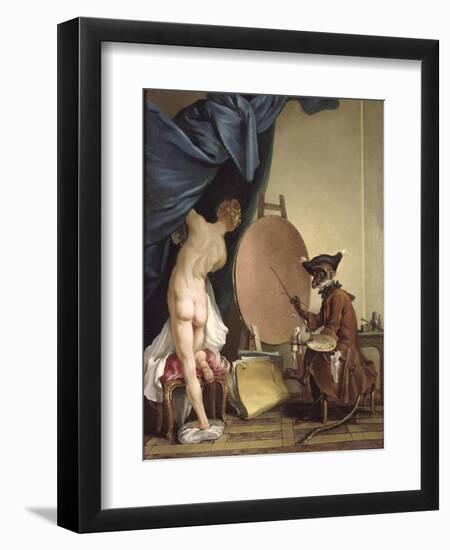 The Monkey Painter-Jean Baptiste Deshays De Colleville-Framed Giclee Print