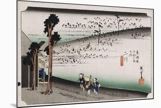 The Monkey Plateau, Futagawa', from the Series 'The Fifty-Three Stations of the Tokaido'-Utagawa Hiroshige-Mounted Giclee Print