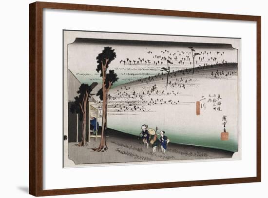 The Monkey Plateau, Futagawa', from the Series 'The Fifty-Three Stations of the Tokaido'-Utagawa Hiroshige-Framed Giclee Print